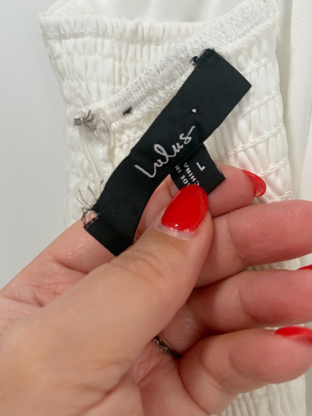 Lulus Grace and Beauty NWOT size Large White Burnout Floral Print Tiered Dress - Picture 10 of 14